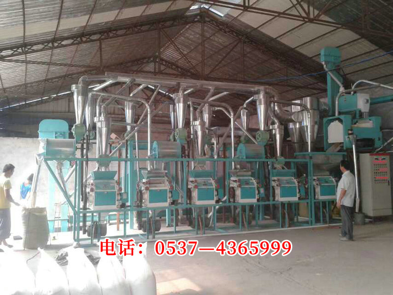 6FTDP-30每小時(shí)加工小麥，玉米，高粱1200KG總動(dòng)力65KW設(shè)備占地長(zhǎng)15米寬6米高4.jpg